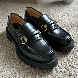 Zara Lug sole loafers, black, size 7,5 (38)